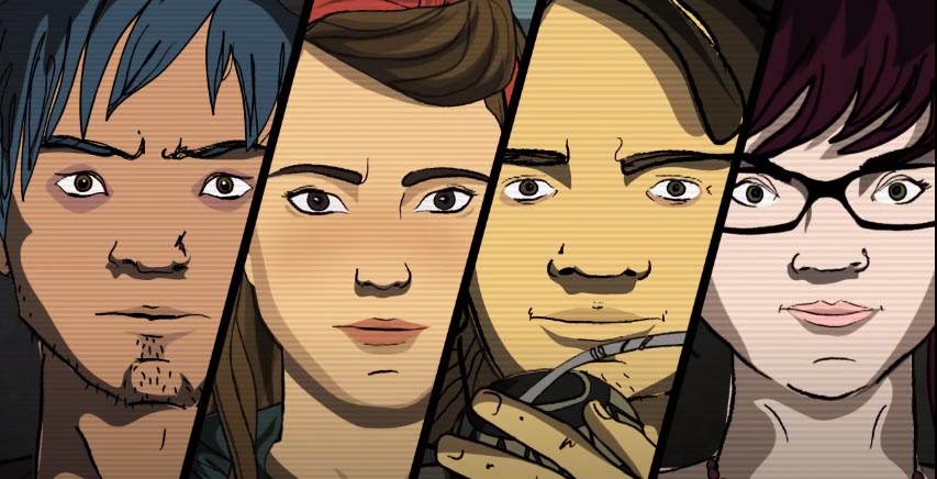 Retratos de los cuatro protagonistas de la miniserie animada.
